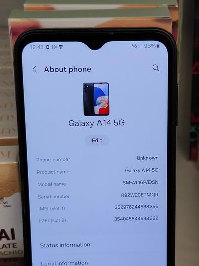 Samsung Galaxy A14 (5G) 64GB Dual Sim Unlocked Black.