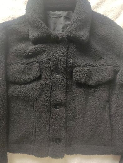 Bershka Black Teddy Fleece Jacket Size L