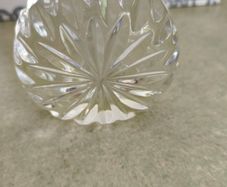 Clear Crystal Paperweight Faceted Starburst not stamped