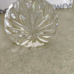 Clear Crystal Paperweight Faceted Starburst not stamped
