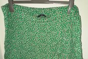 Dunnes Stores Green with White and Pink Flowers Frilly Skirt
