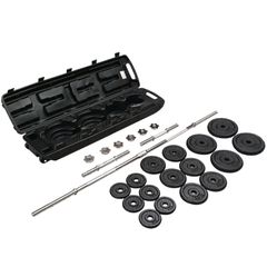 50KG Cast Iron Barbell & Dumbbell Weight  Set in Case