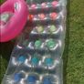 Pink Inflatable Ring with Handles & pool lounger + Pillow Image 2