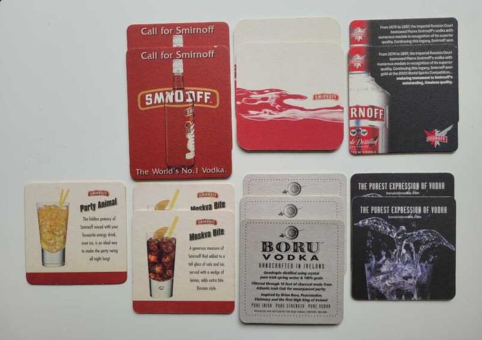Vintage Irish Pub Vodka Beer Mats/Coasters from the 1990s & 2000s