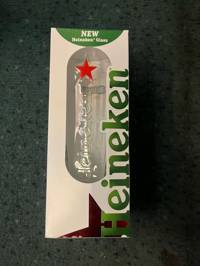Heineken Pint beer Glasses brand new with box
