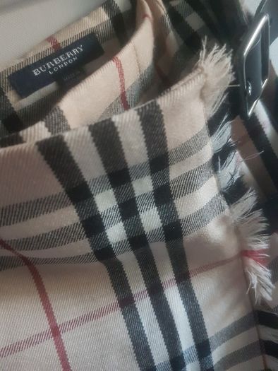 Burberry Nova Check Plaid Wool Leather Belt Skirt