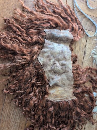 Doll hair Goat skin with long curls