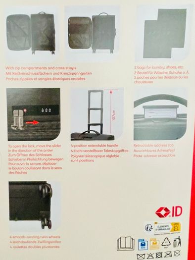 Large Trolley Suitcase (New). Expandable.