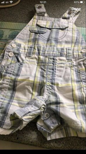 Boys dungaree shorts 0/3 mths