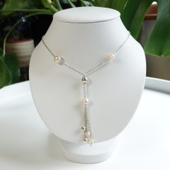Women's Silver Necklaces with Pearls