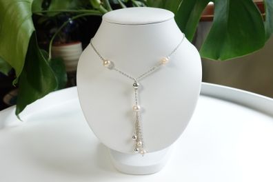 Women's Silver Necklaces with Pearls
