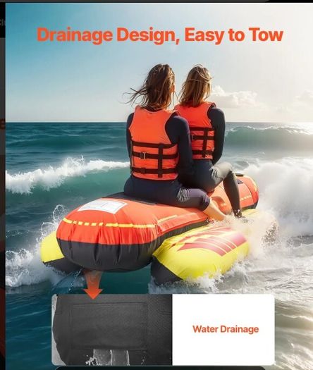 Banana Boat 3 Person Inflatable Towable Tube Heavy Duty Water Sports