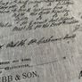 3.2 metres of 61 inch width vintage script linen in greige Image 5