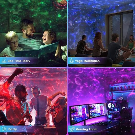 BIG SALE Star Lights Projector, 3 in 1 LED Night Galaxy Starry Light Projector for Bedroom, Space Projector Decorative Galaxy Light Sky Star Lite Bluetooth USB Colour Changing Music Night Light for Kids Adults