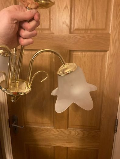 Vintage brass ceiling light postage available