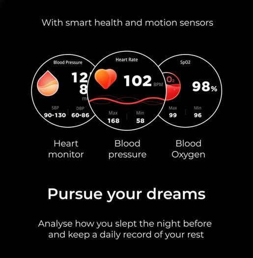 Rose Core Smart Watch Gold and Black Colour