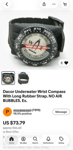 Dacor underwater wrist compass