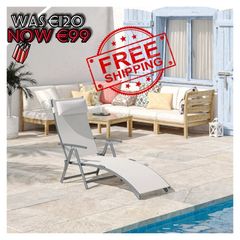 NEW SALE | Sun Lounger Recliner, Textilene White