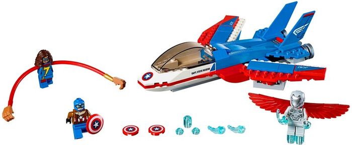 Lego Marvel Superheroes 76076: Captain America Jet Pursuit (2017) 100% Complete (NO BOX)