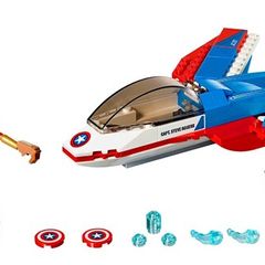 Lego Marvel Superheroes 76076: Captain America Jet Pursuit (2017) 100% Complete (NO BOX)