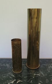 Antique trench art artillery shell vase & umbrella stand