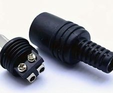 Set of two, 2-Pin Dual Core Round Flat Plug, Audio or Lighting Power Connector, new, unopened.