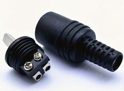 Set of two, 2-Pin Dual Core Round Flat Plug, Audio or Lighting Power Connector, new, unopened.