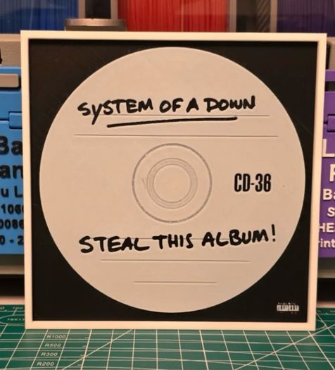 System of a down "steal this album" 3D printed album cover.