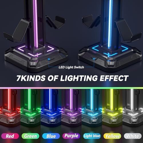headset Stand with 9 Light Modes