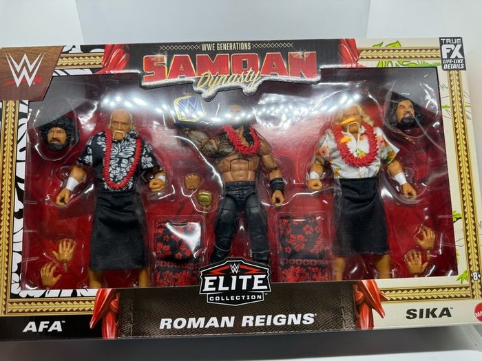 Wwe 3-pack Samoan Dynasty Roman Reigns ,afa &sika Action Figures