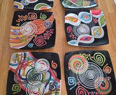 Hand painted Italian ceramic plates