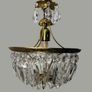 Vintage French Brass & Crystal Lantern Chandelier Image 2
