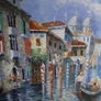 Canal grand venice oil on canvas 35" x 23" Image 3