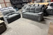 3+2 Tara Grey &amp; Cream Fabric Sofa Set