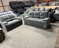 3+2 Tara Grey & Cream Fabric Sofa Set