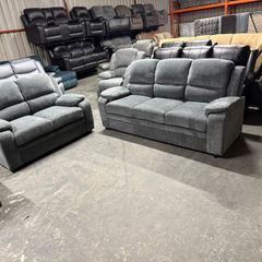 3+2 Tara Grey & Cream Fabric Sofa Set