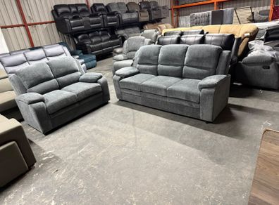 3+2 Tara Grey & Cream Fabric Sofa Set