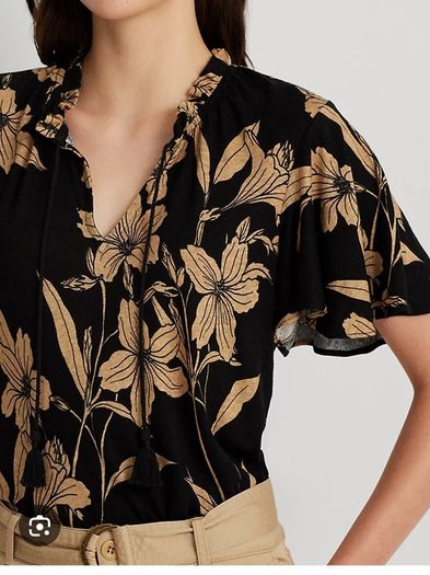 Ralph Lauren Linen Jersey floral top