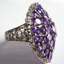 Huge amethyst multistone ring, sterling silver, size N Image 3