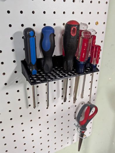3D Printed Pegboard Screwdriver Holder - Organiser Rack