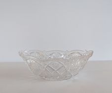 1960s Large Vintage Crystal Bowl