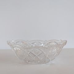 1960s Large Vintage Crystal Bowl