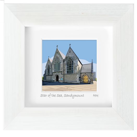 Star of the Sea Church, Sandymount - mini Framed print by artist Helen Mathews
