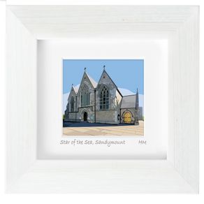 Star of the Sea Church, Sandymount - mini Framed print by artist Helen Mathews