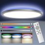 LED Ceiling Light with RGB Backlight, 24W 3200LM 3000K-6000K Dimmable, Remote Control, IP54 Waterproof Bathroom Light, Modern Flush Ceiling Light, for Kitchen Hallway Child's Bedroom (FREE POSTAGE) Image 2