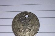 1968 US Kennedy Half Dollar Holed Silver Scrap
