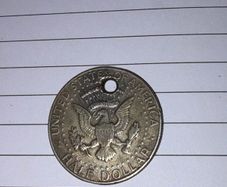 1968 US Kennedy Half Dollar Holed Silver Scrap