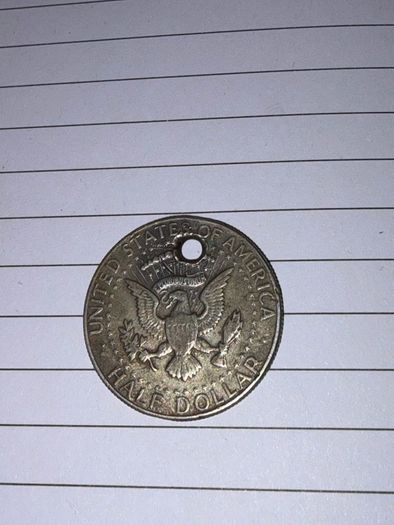 1968 US Kennedy Half Dollar Holed Silver Scrap