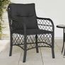 Garden Chairs with Cushions 2 pcs Black Poly Rattan Image 4
