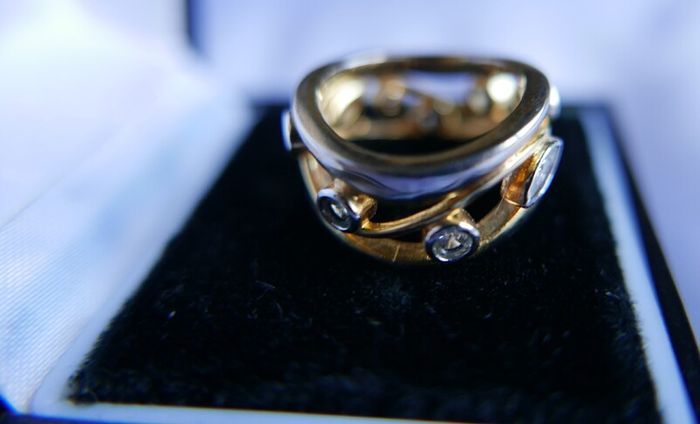 Vintage 925 Sterling Silver Gold Plated Ring Women Fashion Jewelry Cubic Zircon Ring